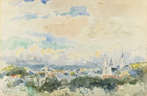 Sketch of a Village, late 19th-early 20th century. Creator: Albert Lebourg Sketch of a Village, late 19th-early 20th century. Creator: Albert Lebourg