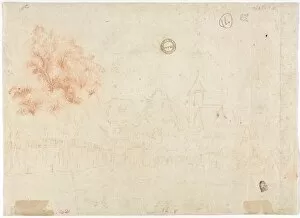 Sketch of a Village (verso), 18th century?. Creator: Unknown