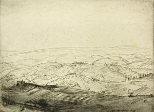 Sketch from the Walls of San Gimignano, 1909. Creator: Donald Shaw MacLaughlan