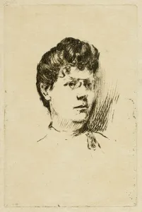 Roussel Theodore Prints: Sketch of a Womans Head, 1895-1900. Creator: Theodore Roussel