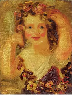 Youthful Prints: Sketch of a Young Girl (probably Miss Hobbs), c1840s. Creator: John Phillip