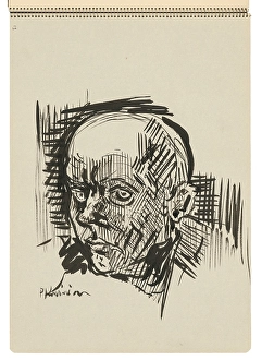 Shocked Prints: Sketchbook 22 Man's Head, 1st half 20th century