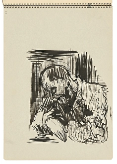 Sketch Book Prints: Sketchbook 22 Seated Man, 1st half 20th century. Creator: Arnold Peter Weisz-Kubincan