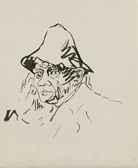 Sketch Book Prints: Sketchbook 4 Man in a hat, 1st half 20th century. Creator: Arnold Peter Weisz-Kubincan