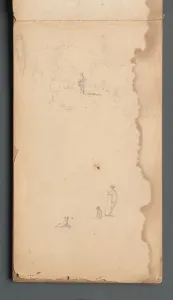 1823 1880 Prints: Sketchbook, page 02: Figure in a Landscape with Dog