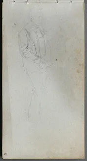 1815 1891 Prints: Sketchbook, page 03: Figure Study. Creator: Ernest Meissonier (French, 1815-1891)