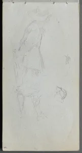 1815 1891 Prints: Sketchbook, page 05: Figure Study. Creator: Ernest Meissonier (French, 1815-1891)