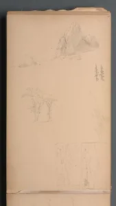 1823 1880 Prints: Sketchbook, page 09: Mountians and Rocks