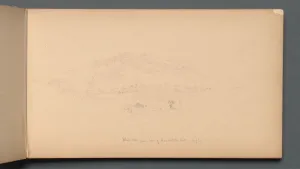 1823 1880 Prints: Sketchbook, page 12: White Mountians from foot of Randolph Hill, 1859