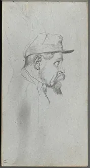 1815 1891 Prints: Sketchbook, page 13: Bust of a Man in Profile