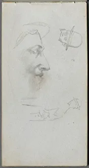 1815 1891 Prints: Sketchbook, page 14: Figures. Creator: Ernest Meissonier (French, 1815-1891)