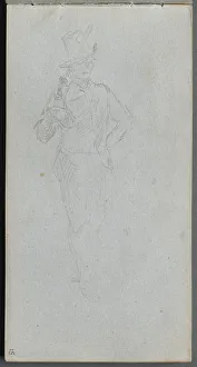 1815 1891 Prints: Sketchbook, page 15: Study of a Soldier. Creator: Ernest Meissonier (French, 1815-1891)