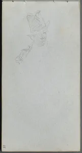 1815 1891 Prints: Sketchbook, page 17: Bust of a Man in Top Hat