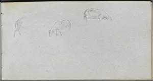 1815 1891 Prints: Sketchbook, page 20: Animal Study. Creator: Ernest Meissonier (French, 1815-1891)