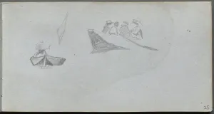 1815 1891 Prints: Sketchbook, page 25: Studies of Figures in Boats