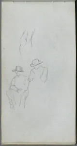 1815 1891 Prints: Sketchbook, page 32: Study of Figures. Creator: Ernest Meissonier (French, 1815-1891)