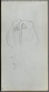 1815 1891 Prints: Sketchbook, page 33: Study of a Cow from Behind and Profile Study