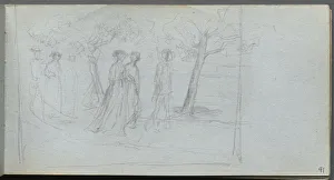 1815 1891 Prints: Sketchbook, page 41: Figures in a Landscape