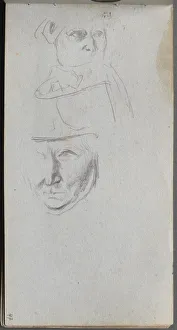 1815 1891 Prints: Sketchbook, page 47: Studies of Three Faces