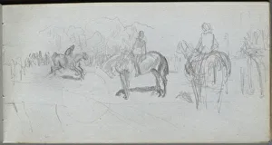 1815 1891 Prints: Sketchbook, page 52: Figure Study. Creator: Ernest Meissonier (French, 1815-1891)