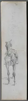 Sketchbook, page 56 & 57: Study of a Horse. Creator: Ernest Meissonier (French, 1815-1891)