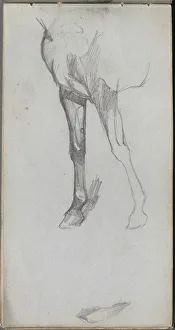 1815 1891 Prints: Sketchbook, page 66: Study of a Horse. Creator: Ernest Meissonier (French, 1815-1891)