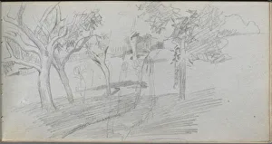 Sketchbook, page 74: Landscape Study. Creator: Ernest Meissonier (French, 1815-1891)