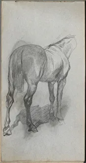 1815 1891 Prints: Sketchbook, page 76: Study of a Horse. Creator: Ernest Meissonier (French, 1815-1891)