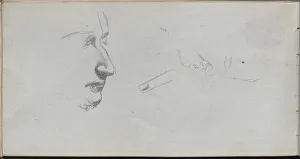 Sketchbook, page 80: Study of Faces. Creator: Ernest Meissonier (French, 1815-1891)
