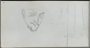 Sketchbook, page 83: Study of a Face, Legs. Creator: Ernest Meissonier (French, 1815-1891)
