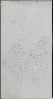 1815 1891 Prints: Sketchbook, page 90: Study of Horses