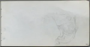 1815 1891 Prints: Sketchbook, page 93: Study of a Saddle. Creator: Ernest Meissonier (French, 1815-1891)
