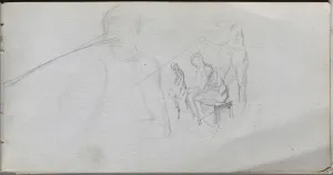 1815 1891 Prints: Sketchbook, page 98: Study of Figures. Creator: Ernest Meissonier (French, 1815-1891)
