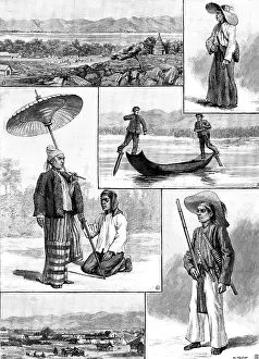 Southeast Asia Prints: Sketches with the Anglo-Siam Boundary Commission, 1890. Creator: R. Taylor