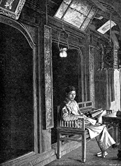 Southeast Asia Prints: Sketches of Annam, Cochin China: a domestic interior, 1883. Creator: Kemp