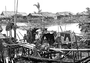 Southeast Asia Prints: Sketches in Annam: a riverside dwelling, 1883. Creator: Unknown