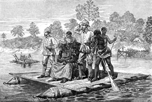 Africans Prints: Sketches of the Ashantee War, by our special artist: Ashantee ambassadors crossing the Prah