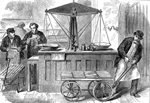 Weighing Prints: Sketches in the Bank of England: entrance to the bullion vaults, 1872. Creator: Unknown