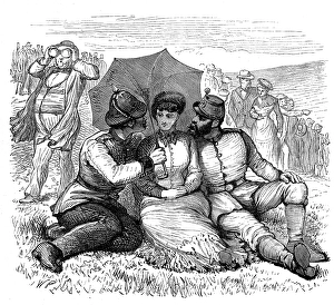 Sketches at the Brighton Theatre of War: All in the Downs, 1880. Creator: Unknown
