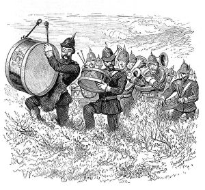 Tuba Player Prints: Sketches at the Brighton Theatre of War: The Band of Hope, 1880. Creator: Unknown