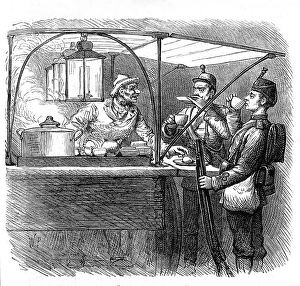 Boiling Prints: Sketches at the Brighton Theatre of War: Coffee for Two, 1880. Creator: Unknown