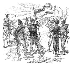 Signalling Prints: Sketches at the Brighton Theatre of War: Signalling, 1880. Creator: Unknown