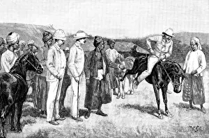 Burma Prints: Sketches in Burmah: buying ponies at the Shan Camp, Mandalay, 1890. Creator: Unknown