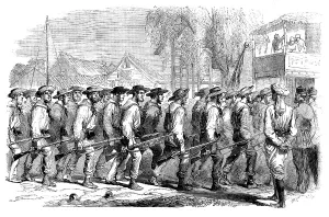 Beards Prints: Sketches in China - the Sanspareil Naval Brigade landing at Canton