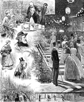 Front Page News Prints: Sketches at the closing of the Fisheries Exhibition, 1883. Creator: Unknown