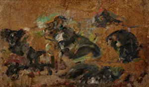 Boznanska Olga Prints: Sketches of Dogs, c1930. Creator: Olga Boznanska