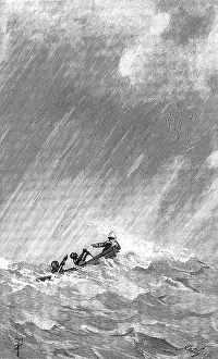 Rough Seas Prints: Sketches in Formosa: crossing the lagoon in a gale, 1890. Creator: Unknown