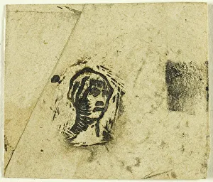 Jf Millet Prints: Sketches, Fragment: Head of a Woman Wearing a Kerchief