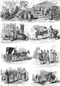 Market Stalls Prints: Sketches at Gibraltar, 1876. Creator: Unknown