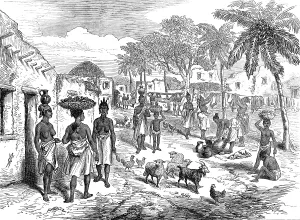 Africans Prints: Sketches from the Gold Coast by our special artist: street scene